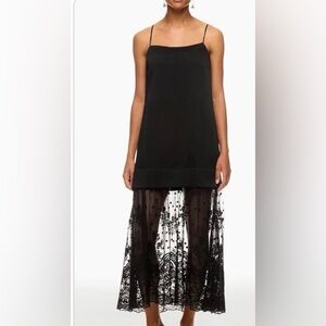 Sea New York Black Midi Dress with Lace Detail